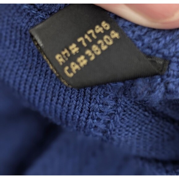 Ben Hogan Italy 100% Merino Wool Mens Blue V-Neck Pull Over Sweater Size Large - Picture 4 of 6